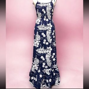 Vintage 60s Ui Maikai Hawaiian Mu’umu’u Tiki Maxi Sun Dress Sundress 36-38 Bust
